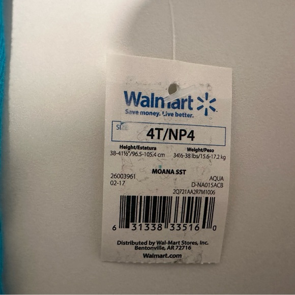 NWT Disney Moana Toddler Girls 4T Blue T-Shirt - Picture 6 of 6